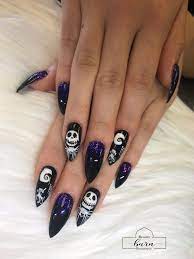 Nightmare Before Christmas Jack The Skelton Stiletto Halloween Acrylic Nails Nightmare Before Christmas Nails Halloween Acrylic Nails Christmas Nails