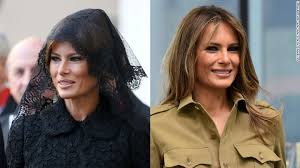 Melania trump was spotted alongside president donald trump for the commemorations at the arc de triomphe in paris. Melania Trump Why A Head Covering This Time Cnn Video