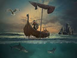 The world ocean day festival also hosts the marine debris art contest! Man Boat Painting Waters Ocean Sea Vikings Island Boot Piqsels