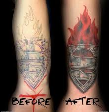 Angela grace art and vintage. Amazing Superman Logo In Flame Tattoo Design For Forearm By Angela Grace