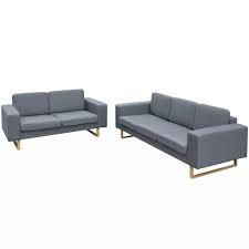 Kostenlose lieferung für viele artikel! Urbanlfestyle 2 Sitzer Und 3 Sitzer Sofa Set Hellgrau Urban Lifestyle