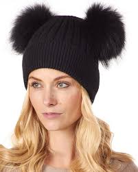 Black pom pom store hat