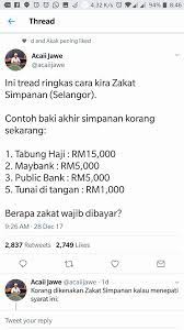 • had pelaburan ini akan meningkat dengan pertambahan dividen, bonus, pindah milik pusaka. Sajasembang Ini Tread Ringkas Cara Kira Zakat Simpanan Facebook