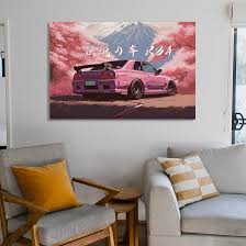 Amazon.com: Jdm Car R34 Pink Tree Mount Car Posters & Prints Car Canvas  Wall Art Living Room Decor for Men Aesthetic Paintings Pictures Wall Decor  ...