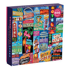 Houseplant jungle puzzle is a lush and verdant puzzle from designer and photographer troy litten that celebrates the. Galison Vintage Motel Signs 500 Piece Jigsaw Puzzle For Adults Classic Family Puzzle With 500 Pieces And Vintage Artwork Buy Online In Andorra At Andorra Desertcart Com Productid 73326113