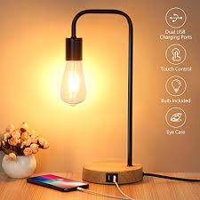 Touch Control Table Lamp Usb Desk Lamp 3 Way Dimmable Modern Nightstand Lamp With Two Usb C Nightstand Lamp Touch Table Lamps Desk Lamp