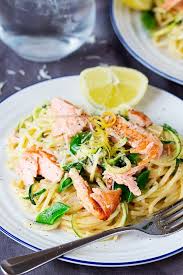 Salmon And Spaghetti In A Creamy Lemon Sauce With Green Veg Easy Healthy And Really Really Tasty Lemon Spaghetti Spaghetti Recipes Easy Spaghetti Recipes
