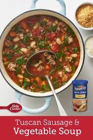 Tuscan Sausage Soup Recipe Sausage Soup Betty Crocker Recipes Recipes