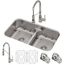 View the upper east side from above by taking the roosevelt island tram. Kraus Ellis All In One Undermount Stainless Steel 32 In 50 50 Double Bowl Kitchen Sink With Commercial Pull Down Faucet Kca 1200 The Home Depot Sink Kitchen Sink Double Bowl Kitchen Sink