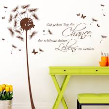 Pusteblume Schmetterling Mit Wunschtext Wandtattoo Loft