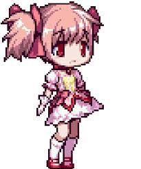 Madoka Anime Pixel Art Pixel Art Characters Pixel Art