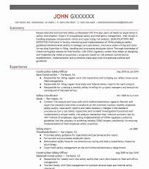 Construction Safety Officer Resume Example Livecareer
