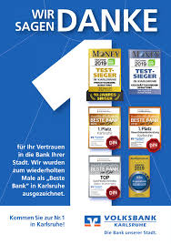 Was zeichnet eine gute bank tatsächlich aus? Volksbank Karlsruhe Zum Wiederholten Male Als Beste Bank In Karlsruhe Ausgezeichnet Durlacher De