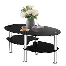 Our coffee table was difficult to put together the nuts didnt fit properly. Modern Black Tempered Glass Coffee Table With Bottom Shelf Q C Home