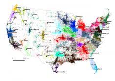 Us Megaregions Algorithm Redefines Boundaries Of Metropolitan Areas America Map Map Historical Maps