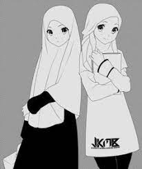 Mewarnai gambar mewarnai gambar gadis cantik berhijab via mewarnaigambarsketsa.blogspot.com. Mewarnai Sketsa Gambar Kartun Muslimah Hitam Putih Terbaru Kataucap