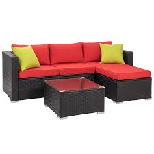 By noble house (77) amber grove brown wicker outdoor accent trunk table. Outdoor Wicker Patio Sofa Set Black All Weather Rattan Small Sectional Patio Set And Chaise Lounge W Glass Table And Washable Couch Cushions Patio Conversation Set 3 Piece Brown Black