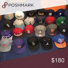 Lot Of 22 Vintage Snapback Fitted Hats Huge Sale Fitted Hats Huge Sale Hats Vintage