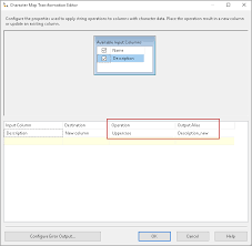 This includes making all the string's characters uppercase or lowercase. Character Map Transformations In Ssis Packages
