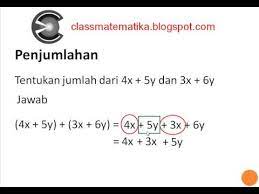 Berikut dijelaskan cara menjumlahkan aljabar dasar (meliputi penjumlahan. Penjumlahan Bentuk Aljabar Youtube