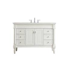 Add style and functionality to your bathroom with a bathroom vanity. Elegant Lighting Lexington Antique White 48 Inch Vanity Sink Set Vf13048aw Bellacor
