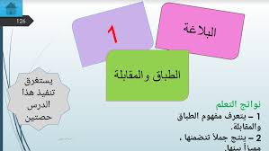 حل درس الطباق والمقابلة لغة عربية عاشر فصل ثاني سراج