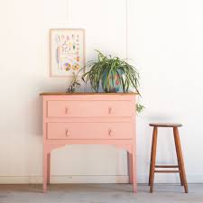 Peach Pink Drawers Pink Painted Furniture Kids Furniture Makeover Pink Furniture