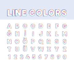 ◇ all lines should be dense black,. Abstract Creative Alphabet Colorful Linear Alphabet Set Modern Alphabet Lines With New Pop Art Colors Font Number Template Set Thin Line Clean Style To Design 5879469 Vector Art At Vecteezy