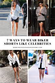 If you have a pair of biker shorts and don't know where to begin, allow me to give you the easiest combination ever: 7 Ways To Wear Biker Shorts Like Celebrities Red Soles And Red Wine Biker Shorts Short Celebrities Plaid Outfits