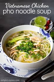 Authentic Pho Ga Vietnamese Chicken Noodle Soup Delightful Plate Recipe Pho Noodles Pho Noodle Soup Chicken Pho