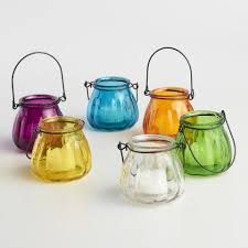 Glass Melon Tealight Lantern Candleholders Set Of 6 World Market