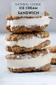 Oatmeal Cookie Ice Cream Sandwich Recipe Ice Cream Sandwich Ice Cream Cookies Ice Cream Sandwiches Recipe