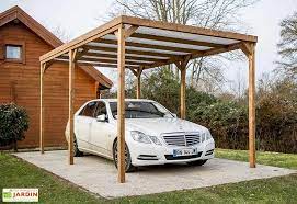 Pergola En Bois D Epicea Traite Avec Couverture En Pvc Thonon 15 M Toit Plat Pergola Ports De Voiture