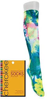 Amazon Com Cherokee Fashionsupport Women S Compression Support Sock One Pair Emerald Dazzle One Size Cl Support Socks Nurse Compression Socks Hosiery Fashion