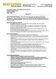 Cover letter examples human resources generalist. Senior Hr Generalist Position Open Revolution Technologies