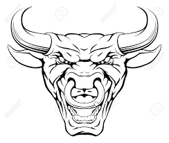 A Mean Looking Bull Mascot Character With A Ring Through Its Bull Tattoos The Rock Bull Tattoo Bull Art
