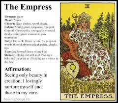 The basic tarot symbols for this card are the gown decorated with pomegranates, a crown of twelve. Day 11 Holistic Change With The Empress Empress Tarot Card Empress Tarot Tarot Learning