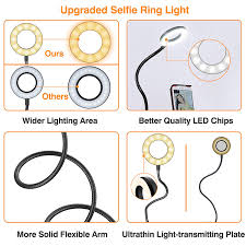 Selfie Ring Light Upgraded Ring Light With Wireless Remote And Cell Phone Holder Stand For Live