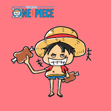 one pieceのイラスト モンキー d ルフィ お肉を手に持つ 海賊王 ルフィ イラスト ゆるいイラスト