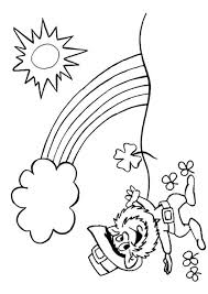 Free Online Leprechaun And Rainbow Colouring Page Coloring Pages Rainbow Pages Free Coloring Pictures