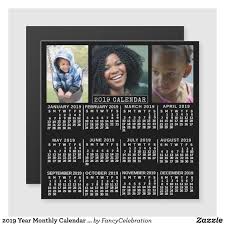 2019 Year Magnet Calendar Black Photo Collage Zazzle Com Magnetic Calendar Photo Collage Calendar