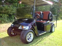 Black Cherry Air Ride Suspension Chopped Top Hurst Floor Shifter Custom Seats Gas Ez Go Golf Carts Custom Golf Carts Best Golf Cart