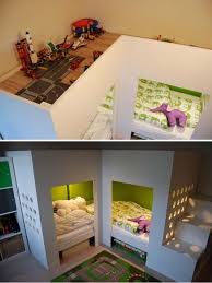 Ikea Mydal Loftbed With Play Area With 2 Mydal Loftbeds 1 Trofast Storage Combination 1 Or 2 Kusiner Box Storage The Par Kid Beds Kids Loft Beds Ikea Mydal