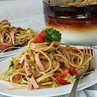 Sphaghetti bissfest garen und abschrecken. Spaghettisalat Mit Sojasauce Rezepte Chefkoch