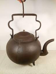 18th Early 18th Century Cast Iron Gooseneck Tea Kettle Antique Iron Kettle Tea Kettle