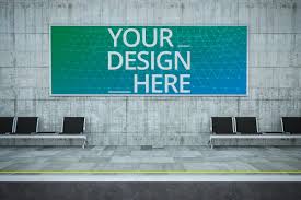 Billboard On Subway Station Mockup In 2020 Billboard Billboard Mockup Mockup