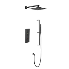 Body jets, hand shower) to benefit from thermostatically controlled supply. Modland Luxury Matte Black Wall Mounted Exposed Install Thermostatic Shower System With Rough In Valve Multifunction Shower Combo Set With Shower Head Handheld Shower Wayfair