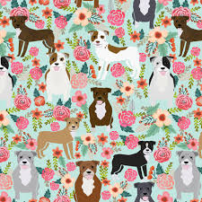 Colorful Fabrics Digitally Printed By Spoonflower Pitbull Pitbull Terriers Cute Dogs Dog Sweet Animals Florals Mint Dog Pets Dog Wallpaper Iphone Pitbull Terrier Pitbull Wallpaper