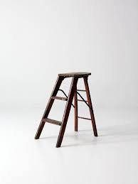 Antique Step Ladder Wood Step Stool Painter S Stool Etsy Wood Step Stool Wood Steps Step Stool