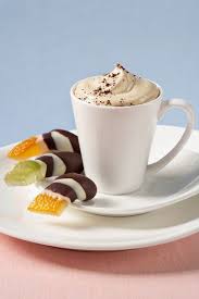 Cappuccino With Glazed Chocolate Covered Fruit Sigh Yum Coffee Aroma Chocolate Cappuccino Cappuccino